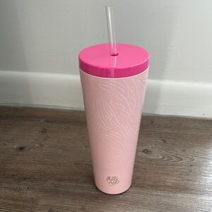 Manna ,Pink Tumbler with Straw, birds papaya,